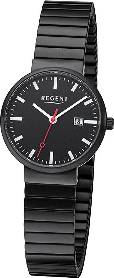 Regent Quarzuhr Regent Damen Armbanduhr Analog, (Analoguhr), Damen Armbanduhr rund, extra groß (ca. 29mm), Edelstahlarmband von Regent