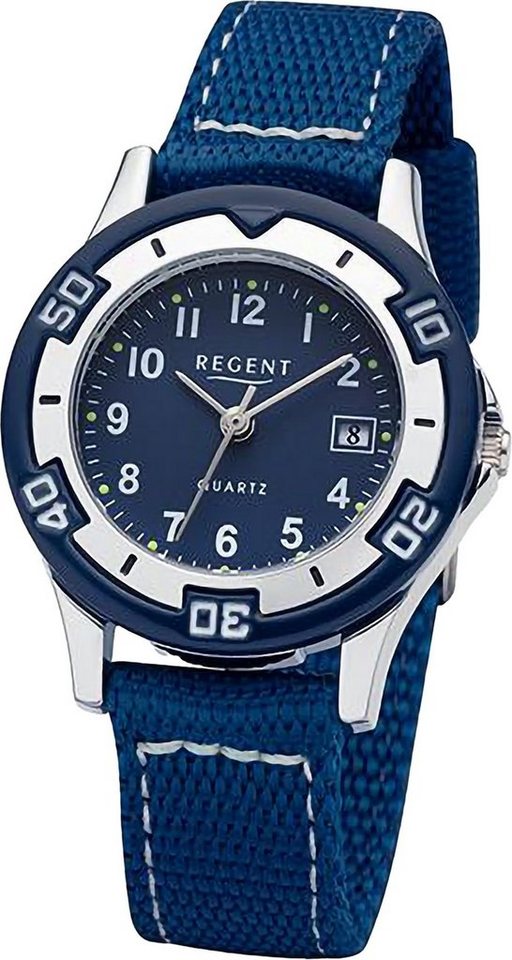Regent Quarzuhr Regent Damen Armbanduhr Analog, (Analoguhr), Damen Armbanduhr rund, extra groß (ca. 29mm), Textilarmband von Regent