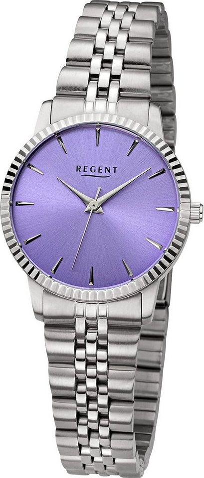 Regent Quarzuhr Regent Damen Armbanduhr Analog, (Analoguhr), Damen Armbanduhr rund, extra groß (ca. 30,5mm), Metallarmband von Regent