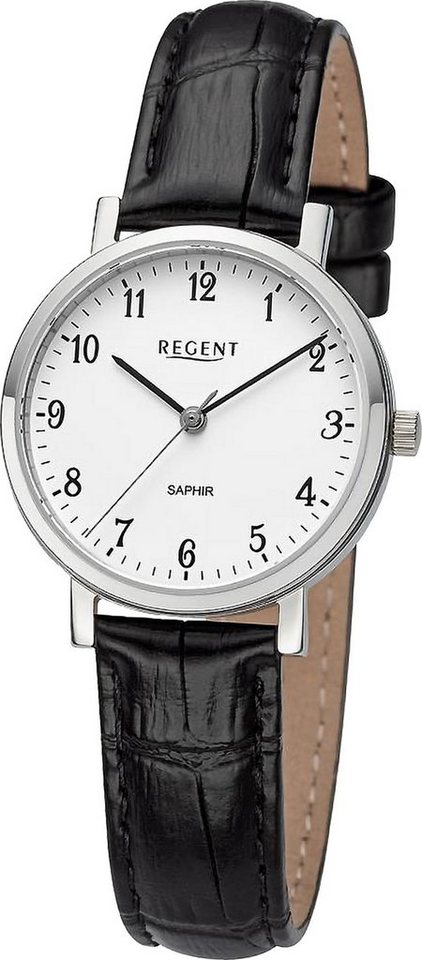Regent Quarzuhr Regent Damen Armbanduhr Analog, (Analoguhr), Damen Armbanduhr rund, extra groß (ca. 30mm), Lederarmband von Regent