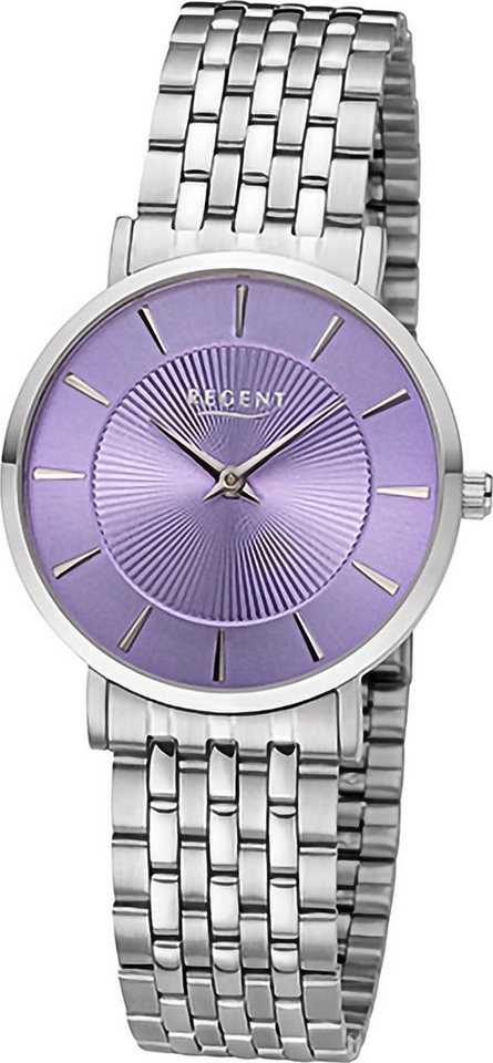 Regent Quarzuhr Regent Damen Armbanduhr Analog, (Analoguhr), Damen Armbanduhr rund, extra groß (ca. 32mm), Metallarmband von Regent