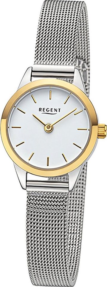 Regent Quarzuhr Regent Damen Armbanduhr Analog, (Analoguhr), Damen Armbanduhr rund, extra groß (ca. 23mm), Metallarmband von Regent