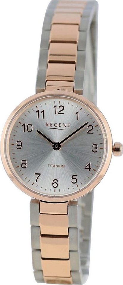 Regent Quarzuhr Regent Damen Armbanduhr Analog, Damen Armbanduhr rund, extra groß (ca. 26mm), Metallarmband von Regent