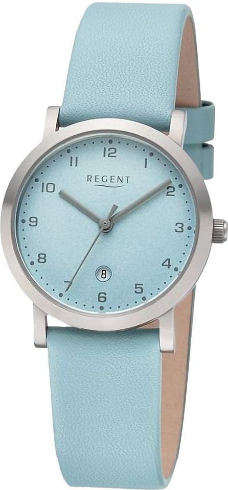 Regent Quarzuhr Regent Damen Armbanduhr Analog, Damen Armbanduhr rund, extra groß (ca. 30mm), Lederarmband von Regent