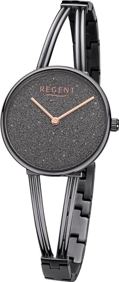Regent Quarzuhr Regent Damen Armbanduhr Analog, (Analoguhr), Damen Armbanduhr rund, extra groß (ca. 30mm), Metallarmband von Regent