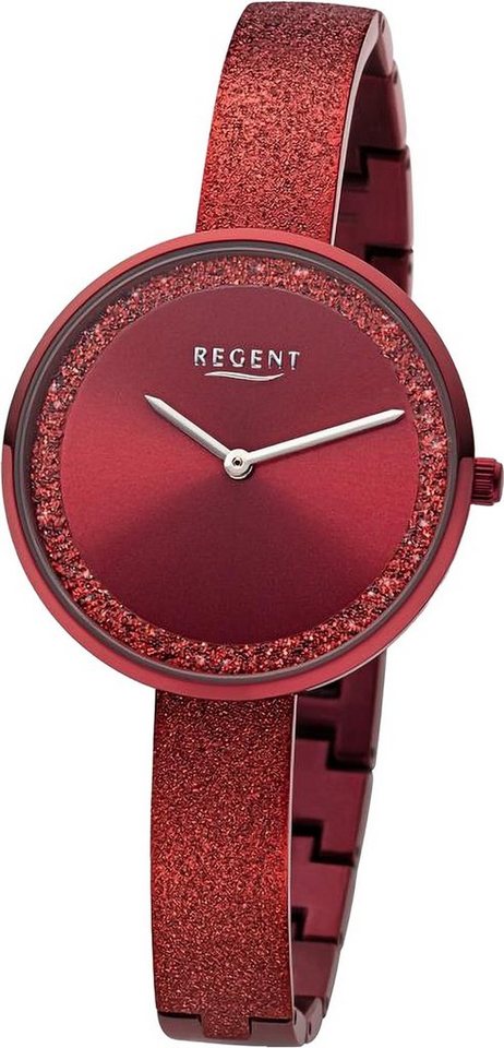 Regent Quarzuhr Regent Damen Armbanduhr Analog, Damen Armbanduhr rund, extra groß (ca. 34mm), Metallarmband von Regent