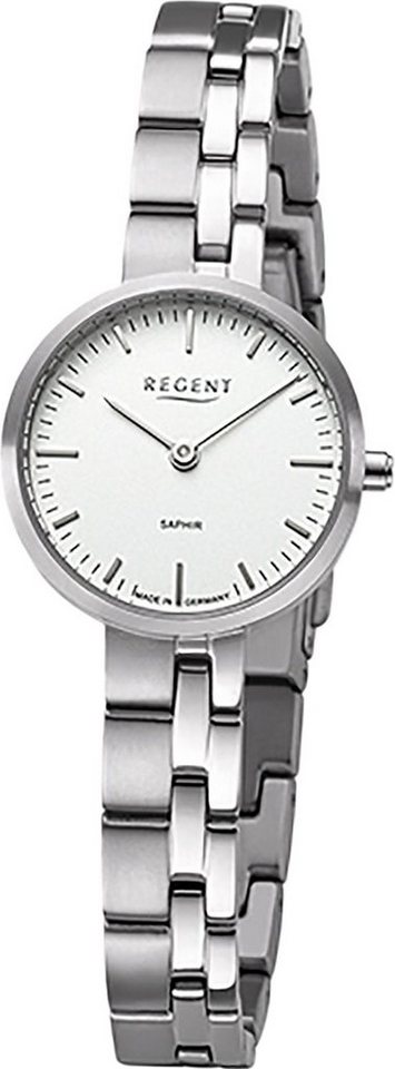 Regent Quarzuhr Regent Damen Armbanduhr Analoganzeige, (Analoguhr), Damen Armbanduhr rund, klein (ca. 26mm), Titanbandarmband von Regent