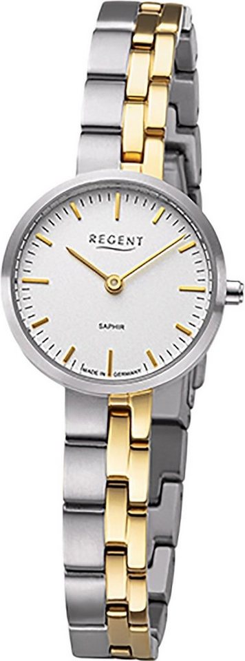 Regent Quarzuhr Regent Damen Armbanduhr Analoganzeige, (Analoguhr), Damen Armbanduhr rund, klein (ca. 26mm), Titanbandarmband von Regent