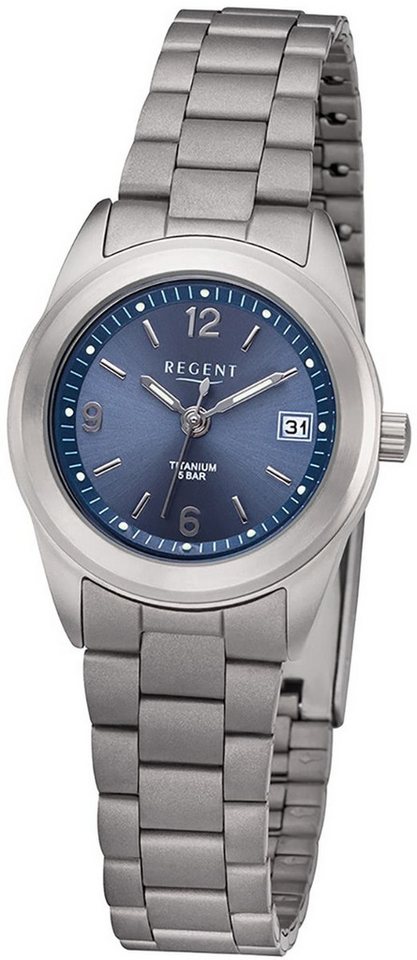 Regent Quarzuhr Regent Damen Uhr F-1168 Metall Quarz, (Analoguhr), Damen Armbanduhr rund, klein (ca. 26mm), Metallarmband von Regent