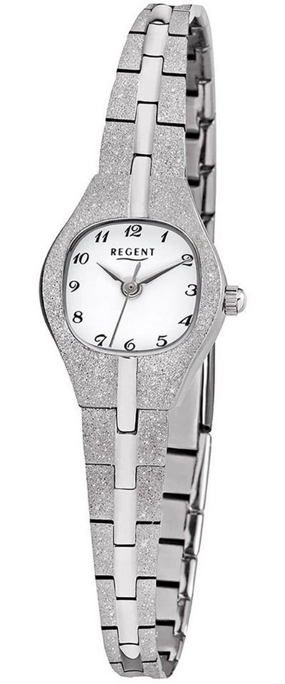 Regent Quarzuhr Regent Damen Uhr F-626 Metall Quarz, (Analoguhr), Damen Armbanduhr eckig, klein (ca. 23mm), Metallarmband von Regent
