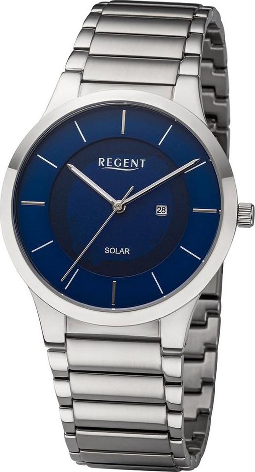 Regent Quarzuhr Regent Herren Armbanduhr Analog, (Analoguhr), Herren Armbanduhr rund, extra groß (ca. 38,5mm), Metallarmband von Regent