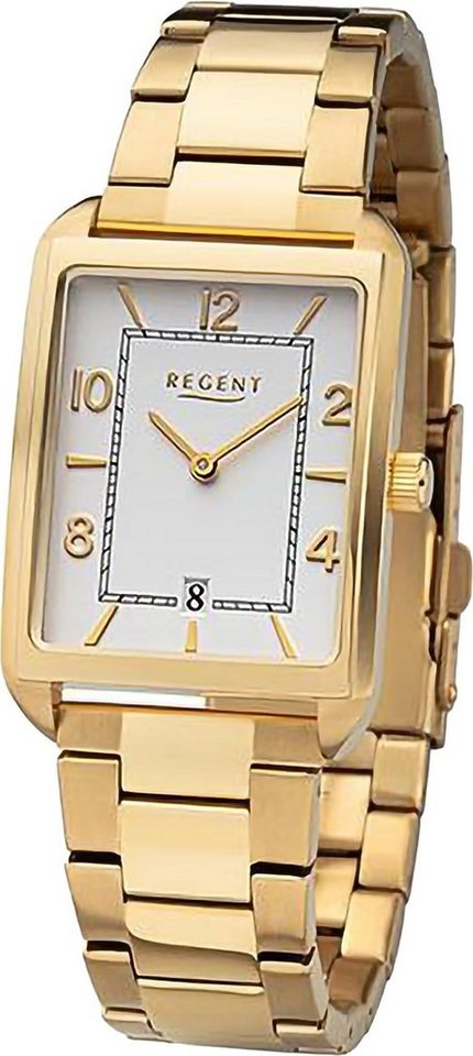 Regent Quarzuhr Regent Herren Armbanduhr Analog, Herren Armbanduhr rund, extra groß (ca. 28,5x41,5mm), Metallarmband von Regent