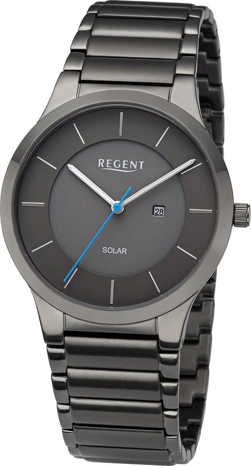 Regent Quarzuhr Regent Herren Armbanduhr Analog, (Analoguhr), Herren Armbanduhr rund, extra groß (ca. 38,5mm), Metallarmband von Regent