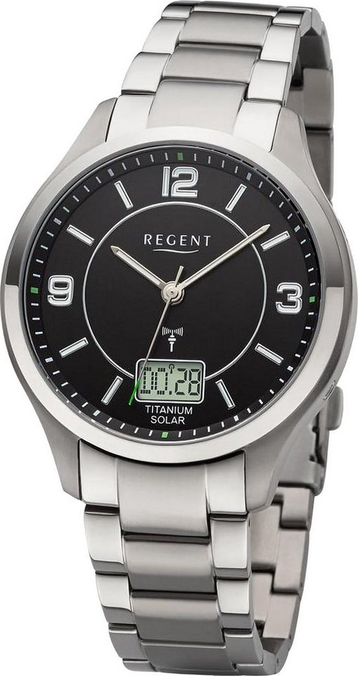 Regent Quarzuhr Regent Herren Armbanduhr Analog-Digital, (Analog-Digitaluhr), Herren Armbanduhr rund, extra groß (ca. 42mm), Metallarmband von Regent