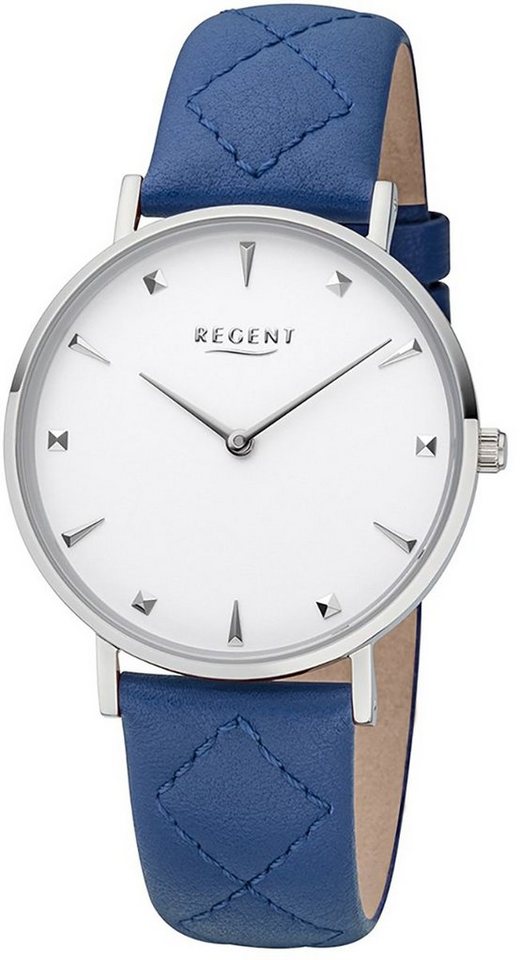 Regent Quarzuhr Regent Damen Quarz Uhr BA-573 Leder, Damen Armbanduhr rund, mittel (ca. 36mm), Lederarmband von Regent