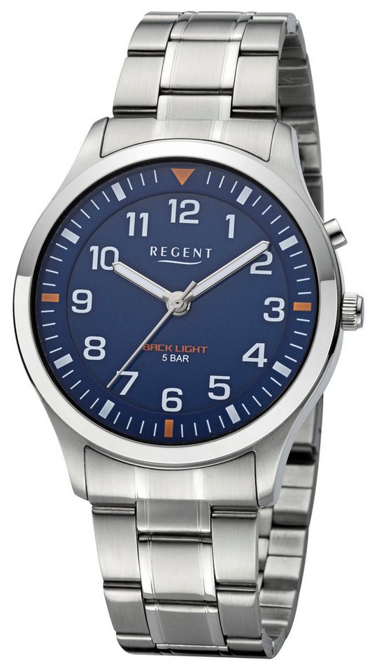 Regent Quarzuhr Uhren mit Licht auf Knopfdruck, Lichtfunktion in 4 Versionen, Lichtfunktion bei Tastendruck von Regent