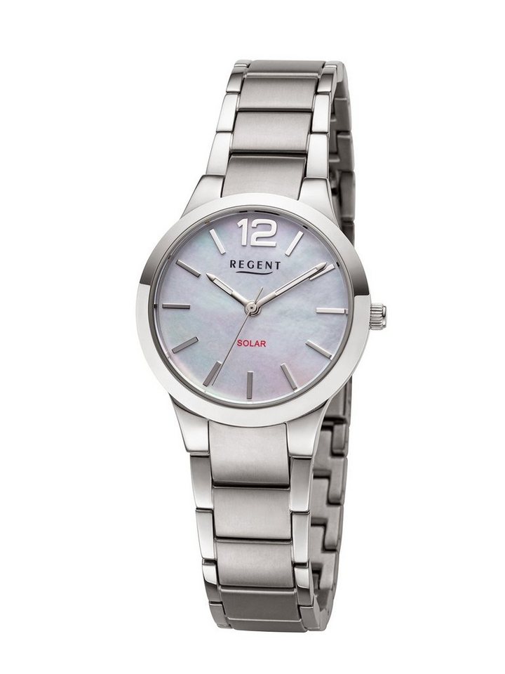 Regent Solaruhr Damen Titan 5Bar 30mm Druckfaltschließe von Regent
