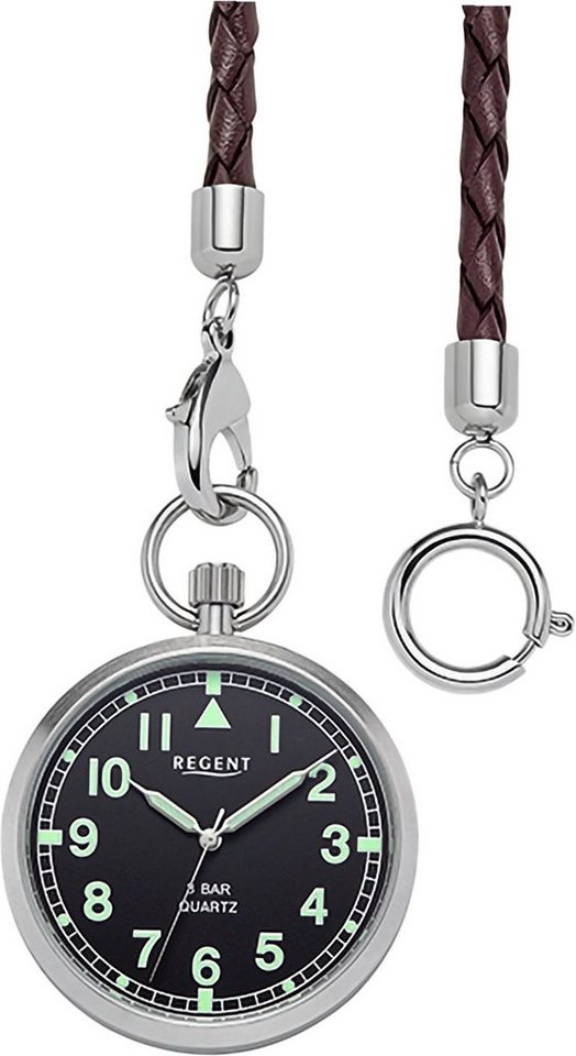 Regent Taschenuhr Regent Herren Taschenuhr Analog Gehäuse, (Analoguhr, Analoguhr), Herren Taschenuhr rund, extra groß (ca. 43mm), Edelstahl, Elegant von Regent