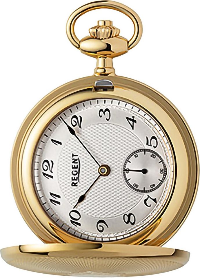 Regent Taschenuhr Regent Herren Taschenuhr Analog Gehäuse, (Analoguhr), Herren Taschenuhr rund, extra groß (ca. 48mm), Edelstahl, Elegant von Regent