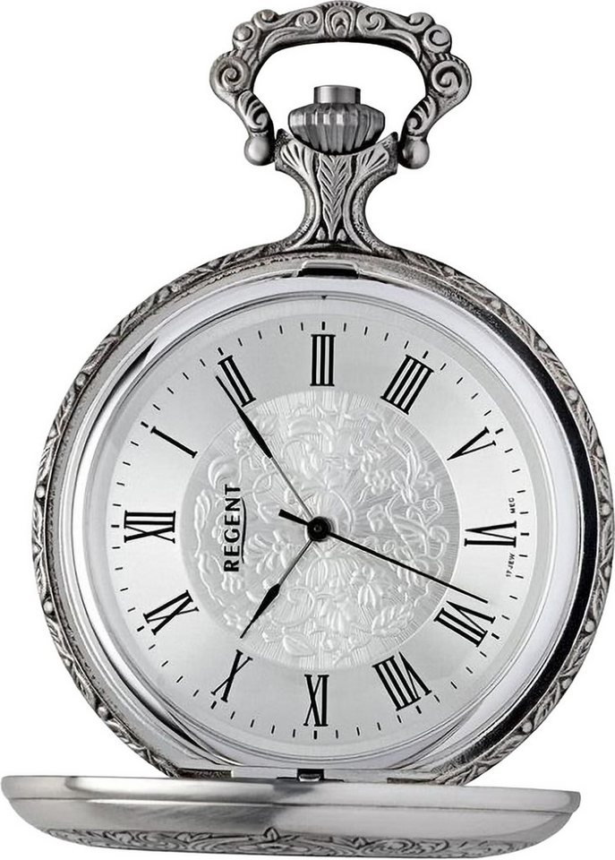 Regent Taschenuhr Regent Herren Taschenuhr Analog Gehäuse, (Analoguhr), Herren Taschenuhr rund, extra groß (ca. 48mm), Metall, Elegant von Regent