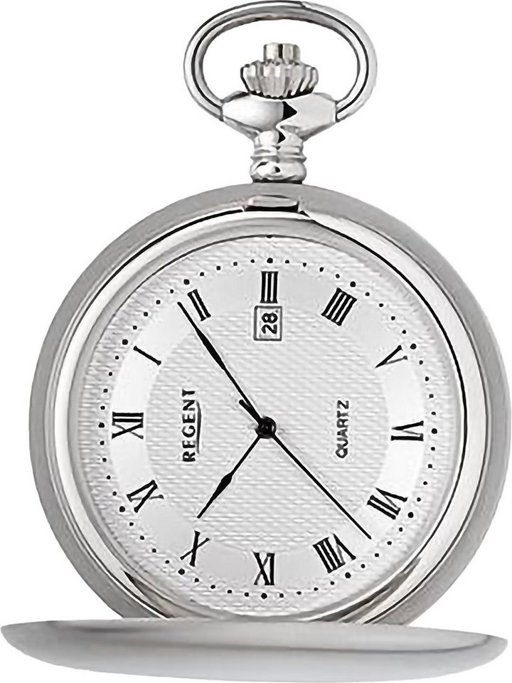 Regent Taschenuhr Regent Herren Taschenuhr Analog Gehäuse, (Analoguhr, Analoguhr), Herren Taschenuhr rund, extra groß (ca. 48mm), Stahl, Elegant von Regent