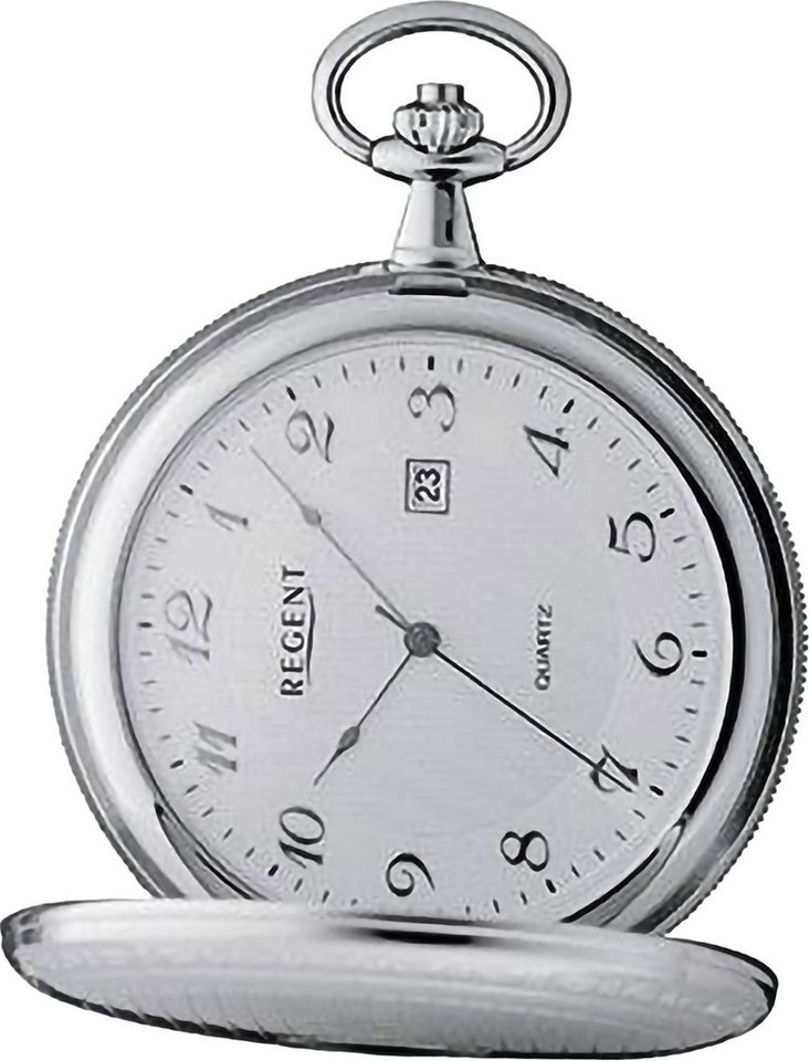 Regent Taschenuhr Regent Herren Taschenuhr Analog Gehäuse, (Analoguhr, Analoguhr), Herren Taschenuhr rund, extra groß (ca. 50mm), Edelstahl, Elegant von Regent