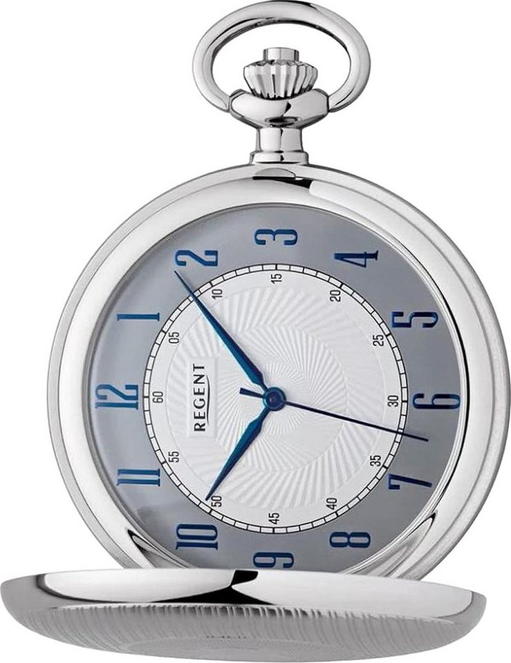 Regent Taschenuhr Regent Herren Taschenuhr Analog Gehäuse, (Analoguhr, Analoguhr), Herren Taschenuhr rund, extra groß (ca. 51mm), Metall, Elegant von Regent