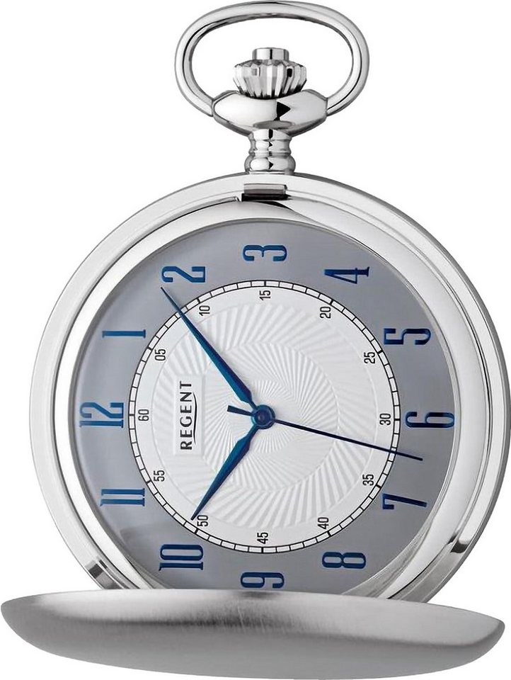 Regent Taschenuhr Regent Herren Taschenuhr Analog Gehäuse, (Analoguhr, Analoguhr), Herren Taschenuhr rund, extra groß (ca. 51mm), Metall, Elegant von Regent