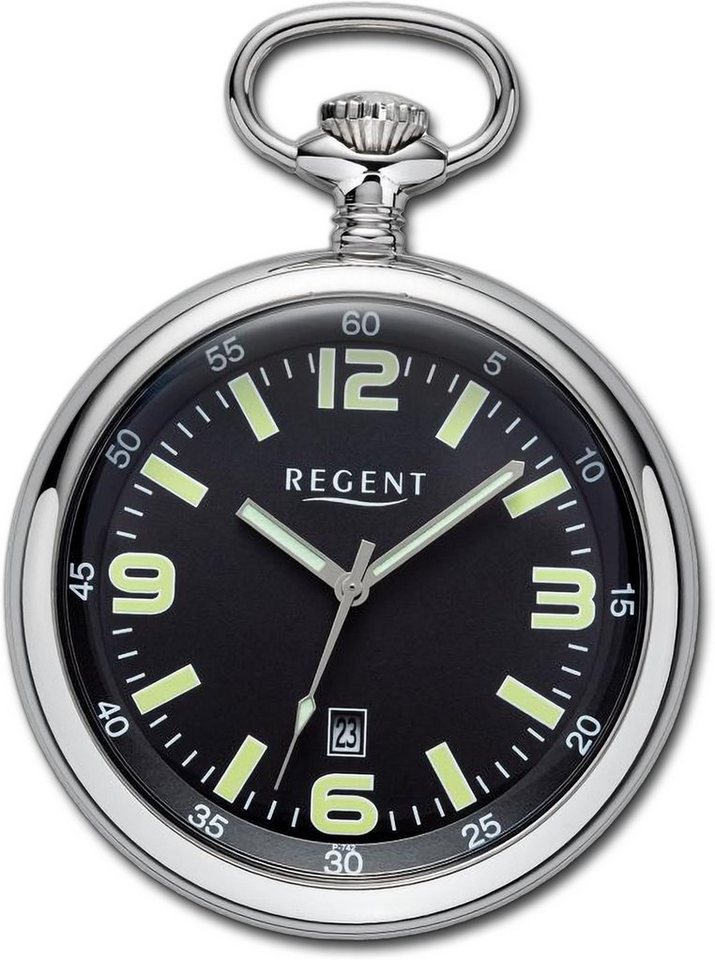 Regent Taschenuhr Regent Herren Taschenuhr Analog Gehäuse, (Analoguhr), Herrenuhr Taschenuhr, rundes Gehäuse, extra groß (ca. 50mm) von Regent