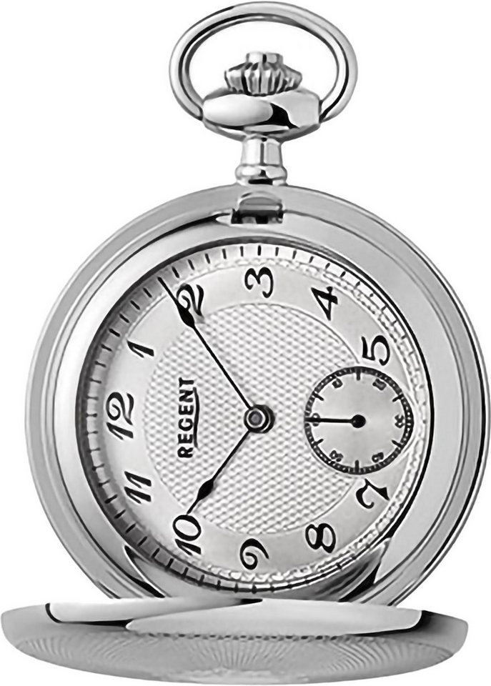 Regent Taschenuhr Regent Herren Taschenuhr Analog Gehäuse, (Analoguhr, Analoguhr), Herren Taschenuhr rund, extra groß (ca. 48mm), Edelstahl, Elegant von Regent