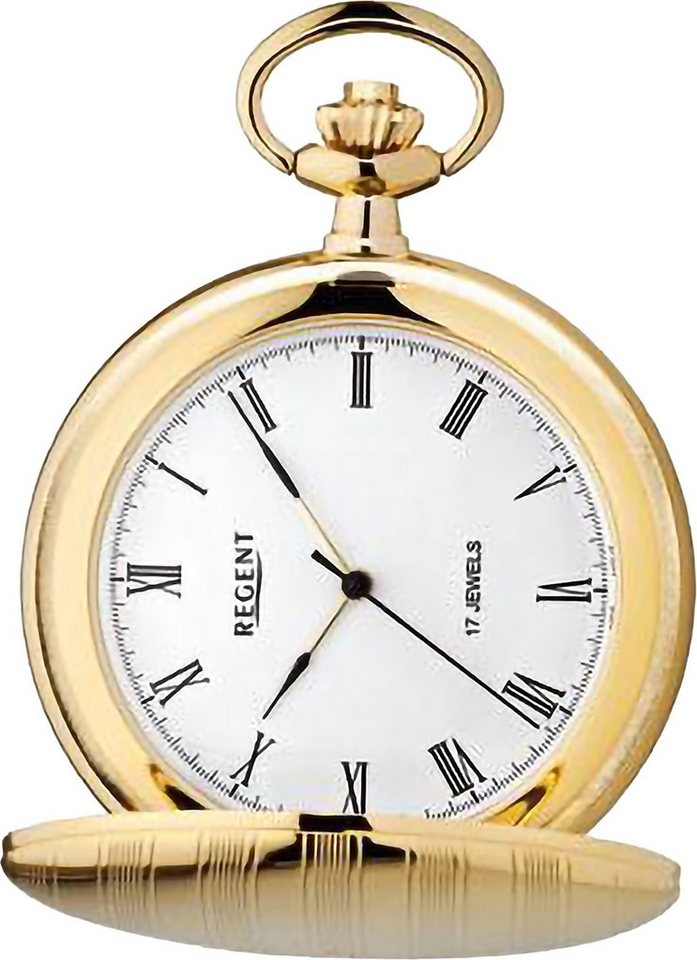 Regent Taschenuhr Regent Herren Taschenuhr Analog Gehäuse, (Analoguhr, Analoguhr), Herren Taschenuhr rund, extra groß (ca. 48mm), Metall, Elegant von Regent