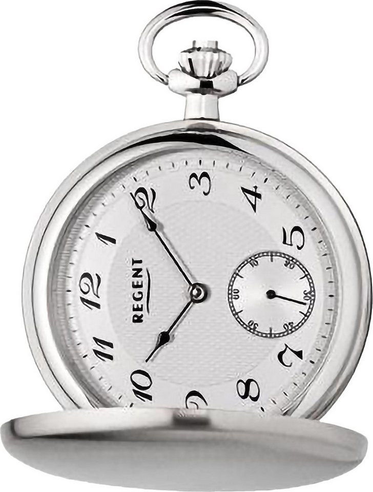 Regent Taschenuhr Regent Herren Taschenuhr Analog Gehäuse, (Analoguhr, Analoguhr), Herren Taschenuhr rund, extra groß (ca. 50mm), Edelstahl, Elegant von Regent