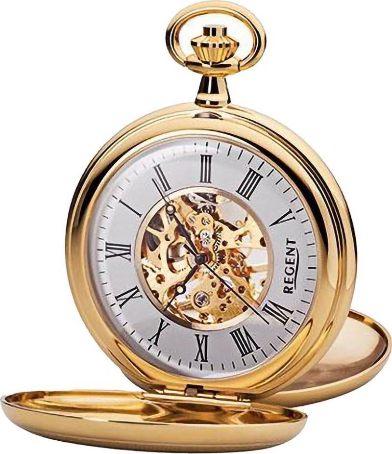 Regent Taschenuhr Regent Herren Taschenuhr Analog Gehäuse, (Analoguhr, Analoguhr), Herren Taschenuhr rund, extra groß (ca. 50mm), Metall, Elegant von Regent