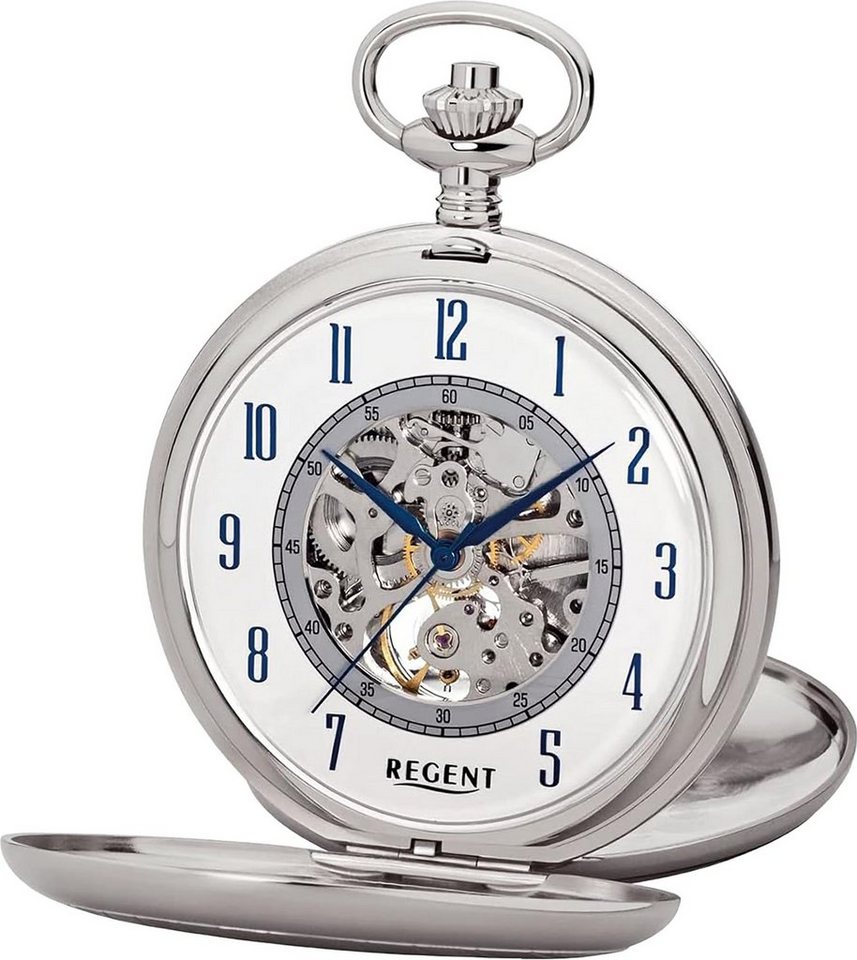 Regent Taschenuhr Regent Herren Taschenuhr Analog Gehäuse, (Analoguhr, Analoguhr), Herren Taschenuhr rund, extra groß (ca. 53mm), Metall, Elegant von Regent