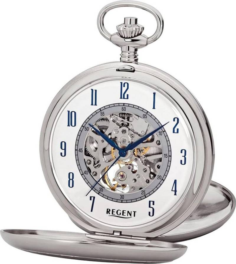Regent Taschenuhr Regent Herren Taschenuhr Analog Gehäuse, (Analoguhr, Analoguhr), Herren Taschenuhr rund, extra groß (ca. 53mm), Metall, Elegant von Regent