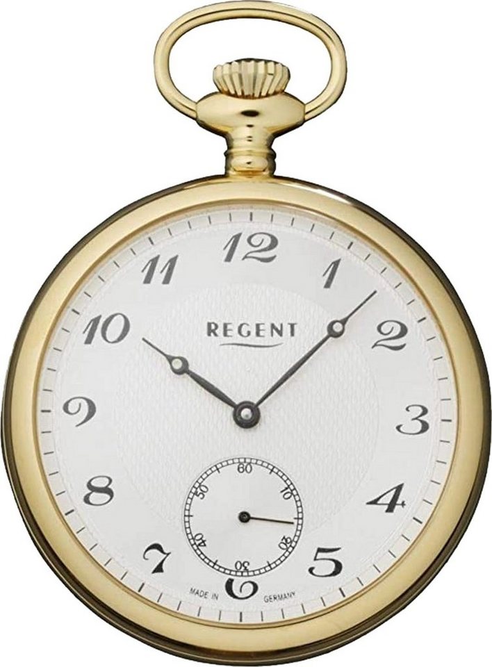 Regent Taschenuhr Regent Herren Taschenuhr Analog, (Analoguhr), Herren Taschenuhr rund, groß (ca. 53mm), Edelstahl, Elegant von Regent