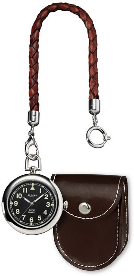 Regent Taschenuhr Regent Herren-Taschenuhr Analog P-38 mit, (Analoguhr, Analoguhr), Herren Taschenuhr rund, groß (ca. 42mm), Metall verchromt, Elegant von Regent