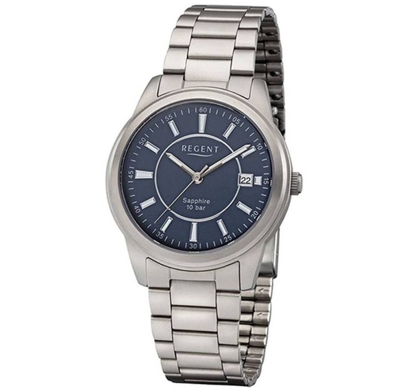 Regent Titanuhr REGENT Herren Armbanduhr W0204 blau D. 36 mm Titanband Saphirglas von Regent