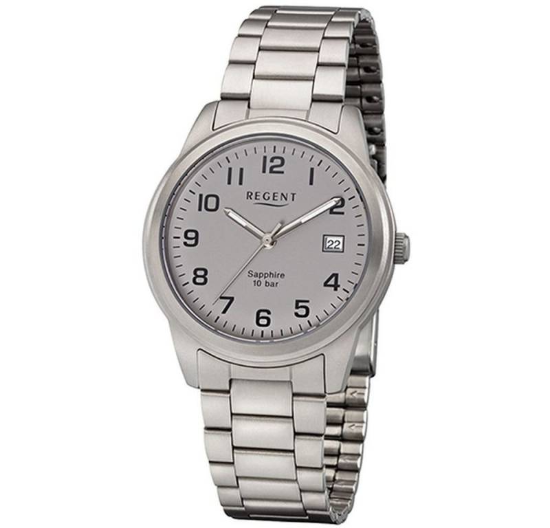 Regent Titanuhr REGENT Herren Armbanduhr W0205 grau D. 36 mm Titanband Saphirglas von Regent