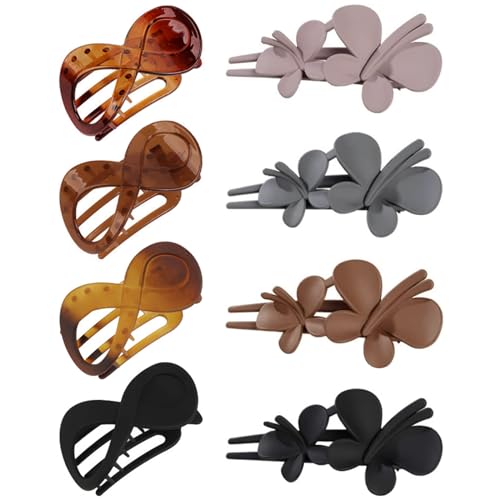 Haarklammer,Regerly 8 Stück Haarspangen Damen Schildpatt Haarklammer Groß Schmetterling Haarklammer Elegant Haarschmuck Rutschfest Haarklammern Französisch Hair Clip Haar Accessoire Für Frauen Mädchen von Regerly