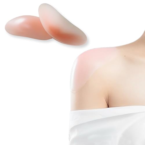 Regerly Schulterpolster Silikon, 2 Stück Selbsthaftend Schulterpolster Wiederverwendbar und Atmungsaktiv Push-Up Pads Kleber Schulterverstärker für Frauen Männer Schulter Anti-Rutsch-Pads (Rosa) von Regerly