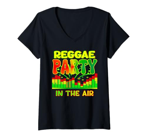 Damen Reggae Party in der Luft: Reggae Party Outfits für Frauen T-Shirt mit V-Ausschnitt von Reggae party outfits Reggae party clothing women