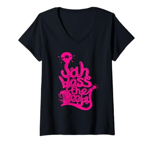 Damen Jah segne den Deejay T-Shirt mit V-Ausschnitt Damen Jah segne den Deejay T-Shirt mit V-Ausschnitt von Reggae