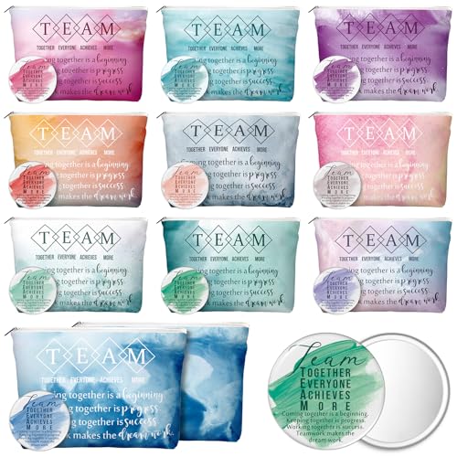 Reginary 10er-Set Valentinstags-Team-Schätzungsgeschenke, inspirierende Make-up-Taschen aus Segeltuch, Kompaktspiegel, tragbarer Taschenspiegel, Dankeschön-Team, Geschenke für Frauen, Reginary 10er-Set Valentinstags-Team-Schätzungsgeschenke, inspirierende Make-up-Taschen aus Segeltuch, Kompaktspiegel, tragbarer Taschenspiegel, Dankeschön-Team, Geschenke für Frauen, von Reginary