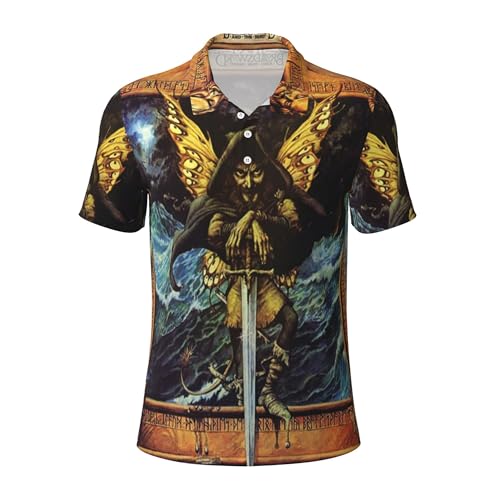 Jeth*ro Band Tull Herren Poloshirt - Rock Band Themed Tshirts Klassisches Kurzarm-T-Shirt, Männer Freizeithemd für Alltag und Musikfans Peripheriekleidung, A-14, XXL von Reginascaks