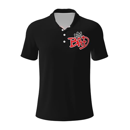 Michael King Jackson Herren Rock Poloshirt Rockstar Design Poloshirt Hip Hop T-Shirt Klassischer Rock-Stil Tops für Tägliche Freizeitkleidung und Sport | Musikliebhaber Geschenk, A-6, M von Reginascaks