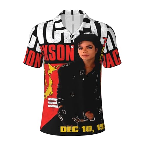 Michael King Jackson Herren Rock Poloshirt Rockstar Design Poloshirt Hip Hop T-Shirt Klassischer Rock-Stil Tops für Tägliche Freizeitkleidung und Sport | Musikliebhaber Geschenk, A-8, S von Reginascaks