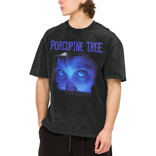 Porcupine Rock Band Tree Original Baumwolle T-Shirts für Herren Musik Grafik T-Shirts Konzert-T-Shirts Oversized Kurzarm T-Shirts Loose Fit Basic Washed Tees, Stachelschwein-15, XXL von Reginascaks