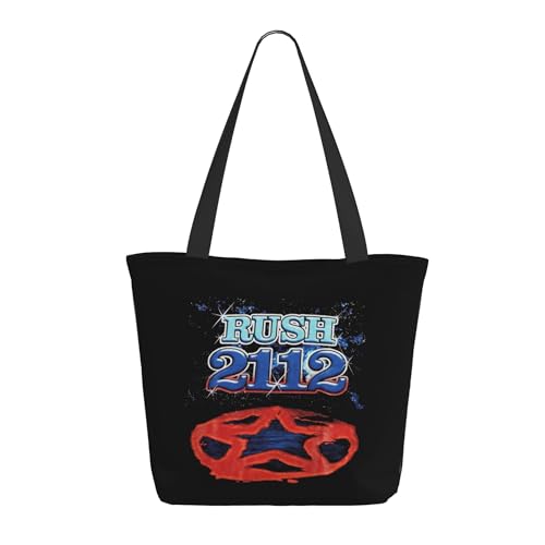 Reginascaks Rush-Tote Tasche Rockband Einkaufstasche Hip Hops Schultertasche Musikalbum inspirierte Geschenke Rock-Fans Geschenke Musikband Tragetasche für Frauen Mädchen, P-8, Einheitsgröße von Reginascaks