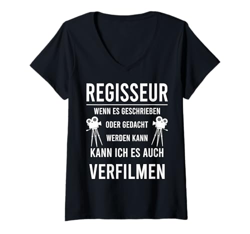 Damen Regisseur Filmproduzent Filmmacher Regie Filmset Geschenk T-Shirt mit V-Ausschnitt von Regisseur Filmemacher Filmproduzent Kino Geschenk
